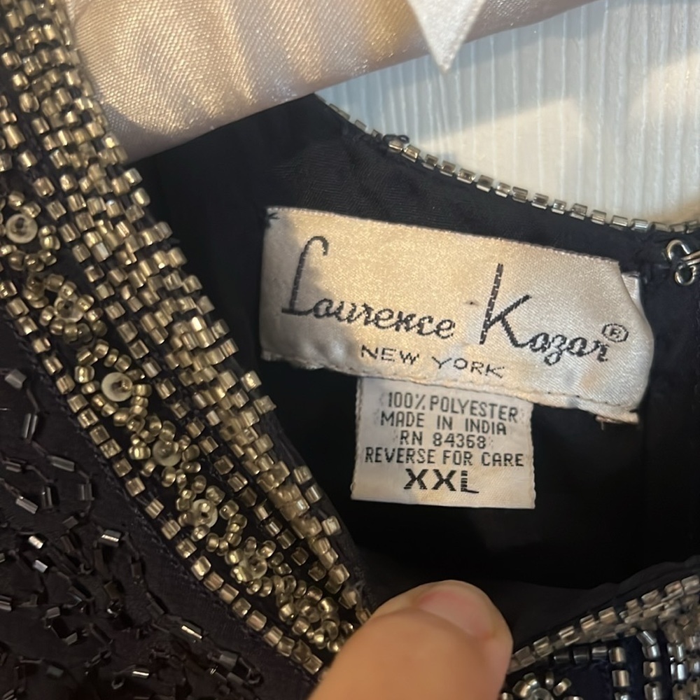 Laurence Kazar evening dress formal size XXL Sequins full length lined - Picture 4 of 14